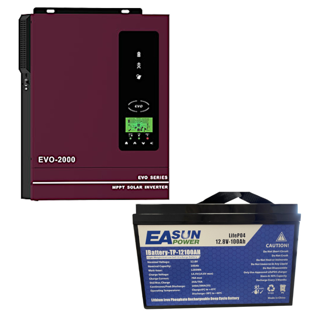 Inverter Anen Off- Grid 1600w 12v WI-FI con accumulo da 1.5kwh
