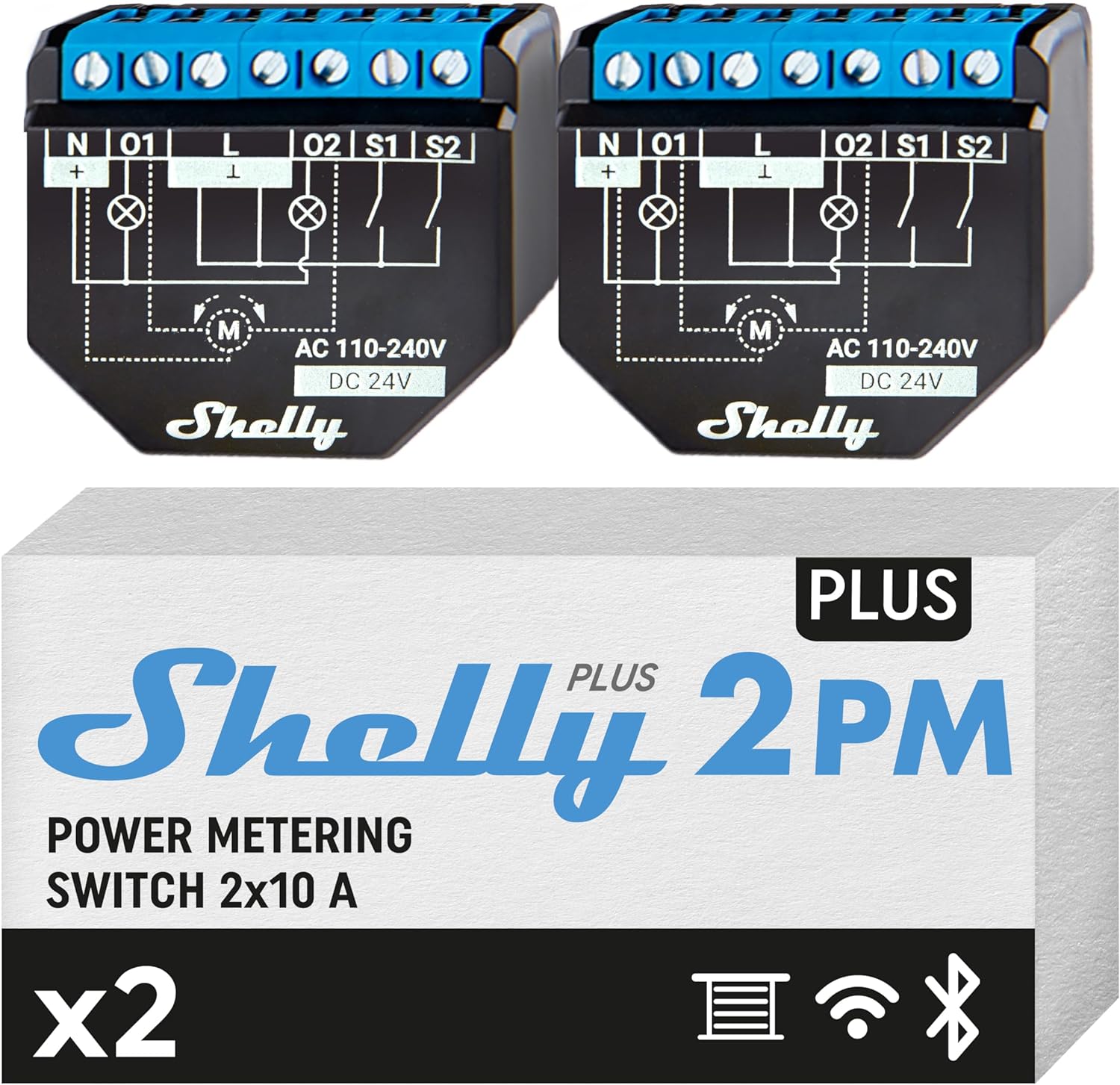 Shelly Plus 2PM pack 2 pezzi